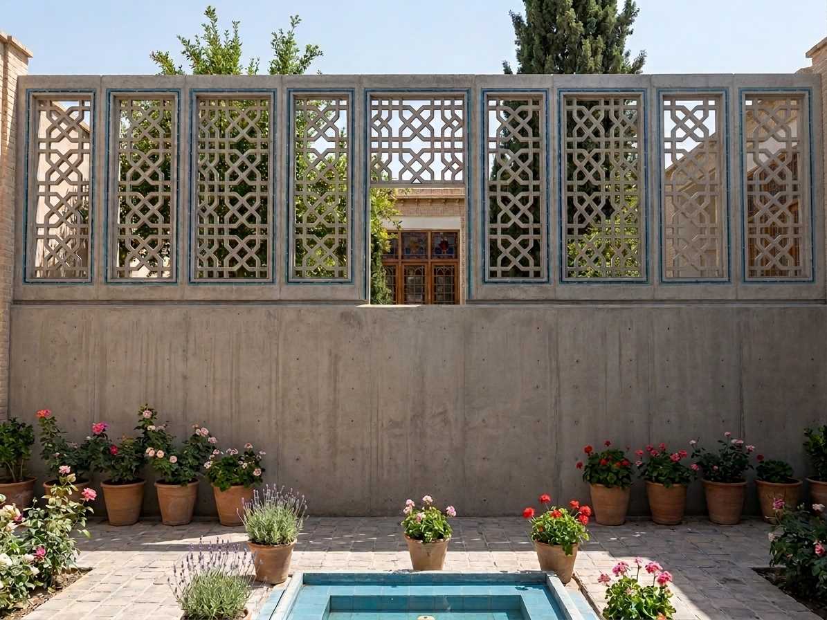 دیوار نرده بتنی